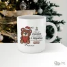 Ourson de noël portant un coeur - Mug blanc