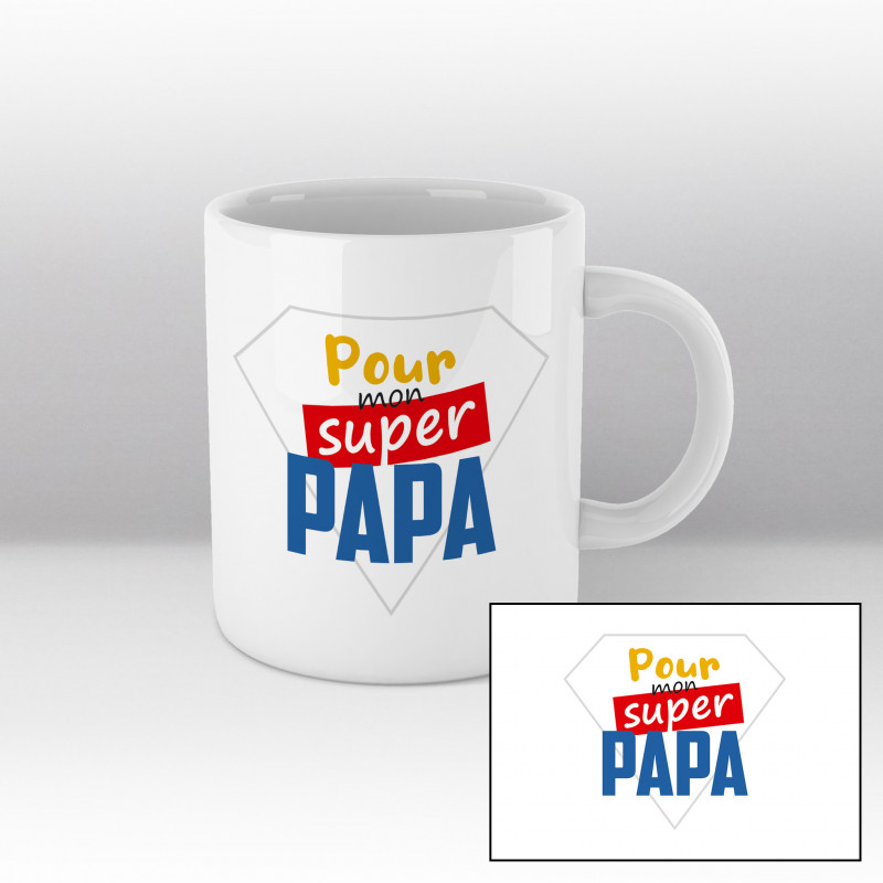 Mug Pour mon super papa Blanc Mug Pour mon super papa Blanc