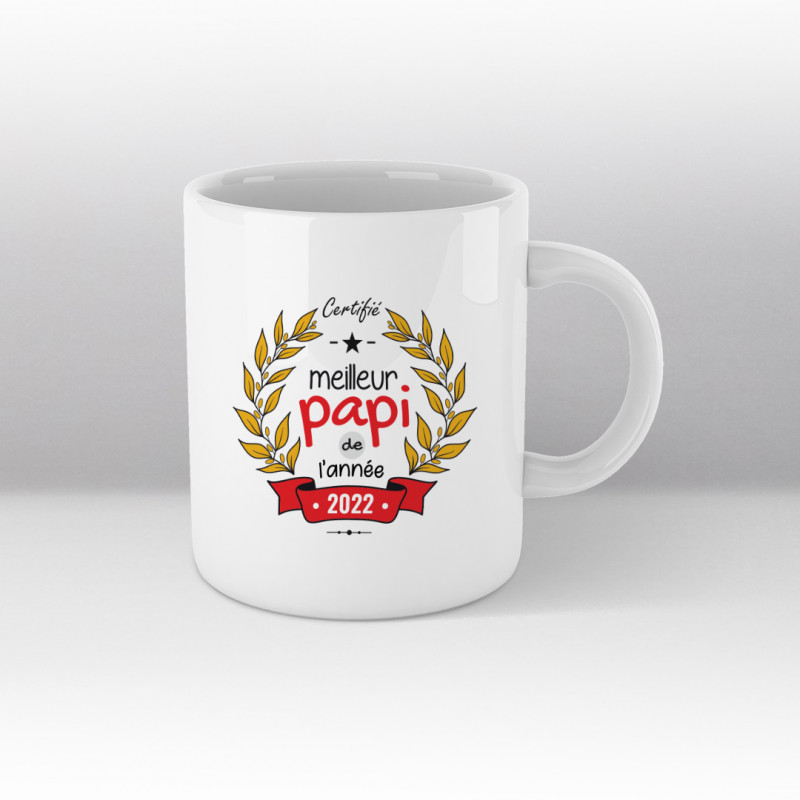 Certifié meilleur papi de l'année - Mug blanc Certifié meilleur papi de l'année - Mug blanc