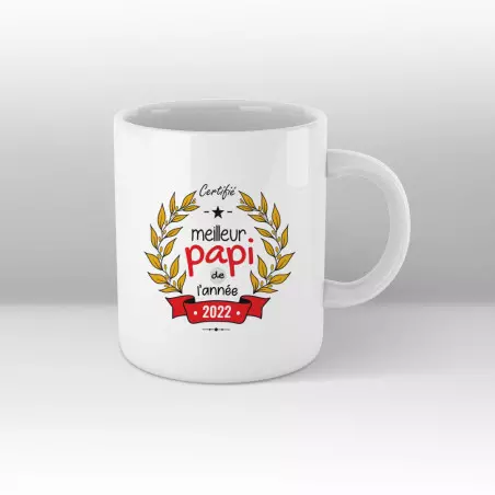 Certifié meilleur papi de l'année - Mug blanc