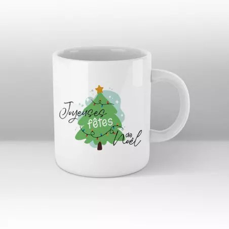 Sapin de Noël - Joyeuses fêtes de Noël - Mug blanc