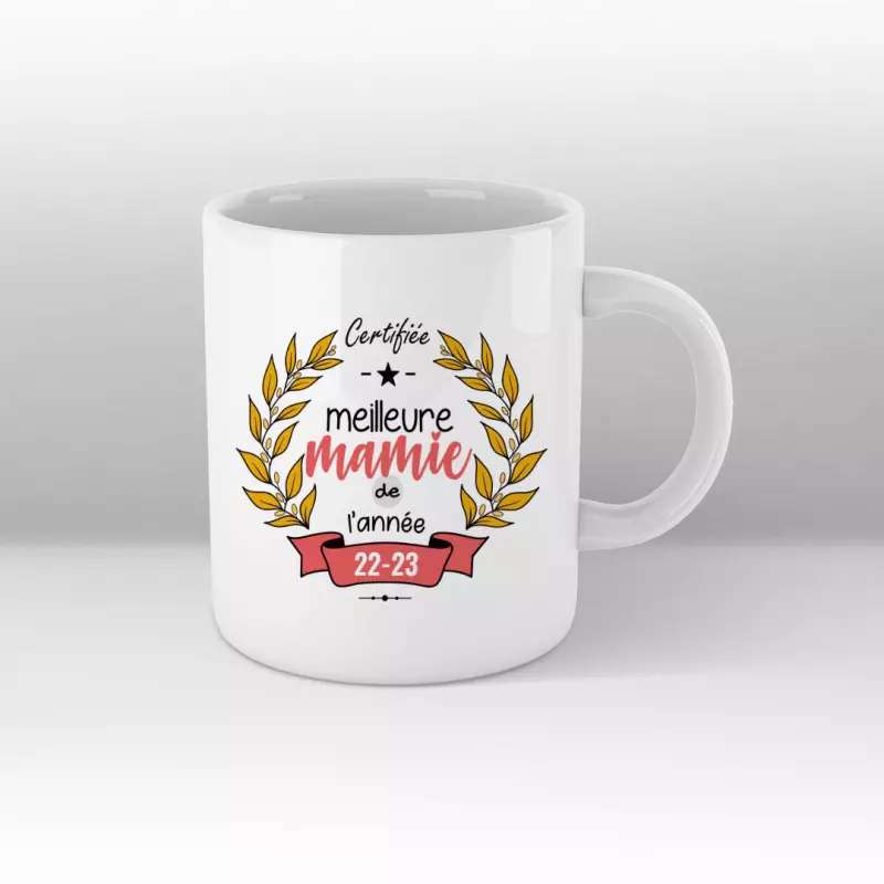 Certifiée meilleure mamie de l'année - mug blanc