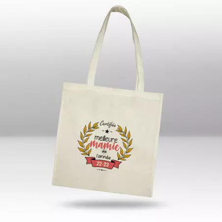 Totebag Certifiée meilleure mamie de l'année