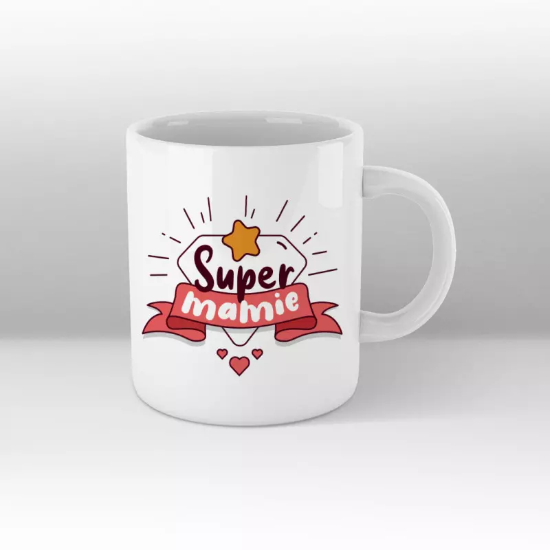 Cadeau fête des grand-mères : Mug Super Mamie Couleur Blanc