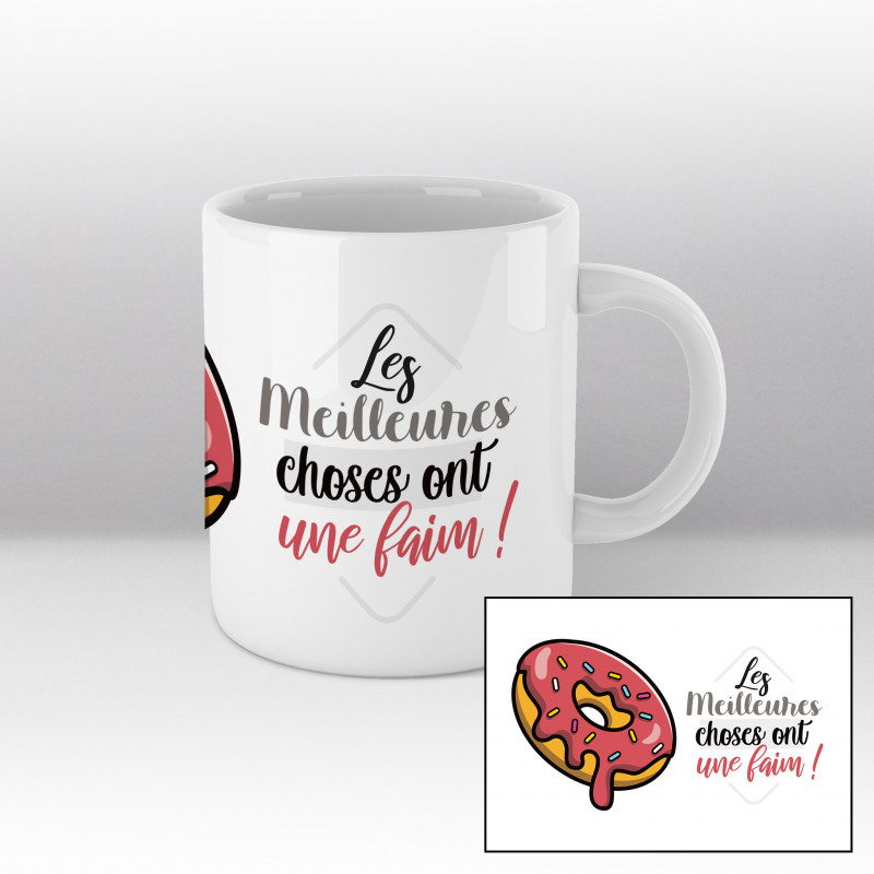 Mug Les meilleures choses ont une faim (rose) Blanc Mug Les meilleures choses ont une faim (rose) Blanc