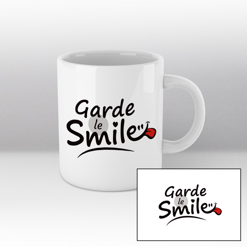 Mug Garde le smile Blanc Mug Garde le smile Blanc