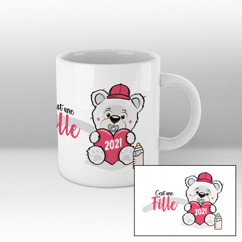 Mug C'est une fille (2021) Blanc Mug C'est une fille (2021) Blanc