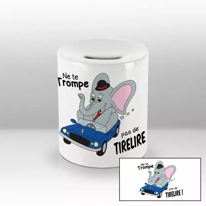 Tirelire "Ne te trompe pas de tirelire" bleue Tirelire "Ne te trompe pas de tirelire" bleue