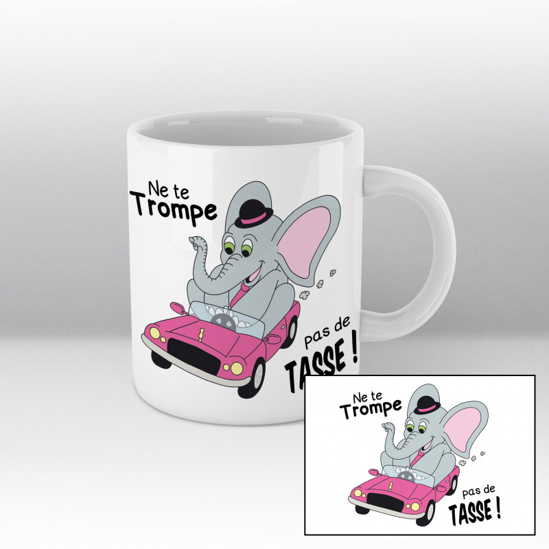 Mug "Ne te trompe pas de tasse" (rose) Blanc Mug "Ne te trompe pas de tasse" (rose) Blanc