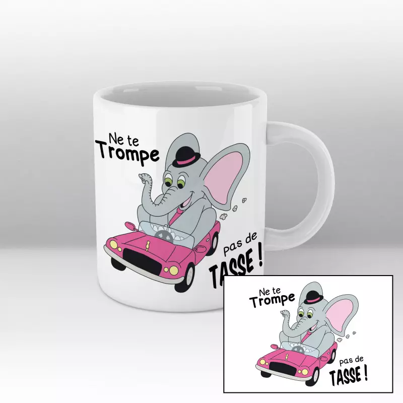 Mug "Ne te trompe pas de tasse" (rose) Blanc Mug "Ne te trompe pas de tasse" (rose) Blanc