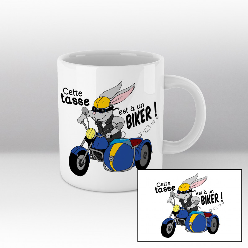 Le Mug Lapin moto bleue pour enfant pour faire comme les Le Mug Lapin moto bleue pour enfant pour faire comme les