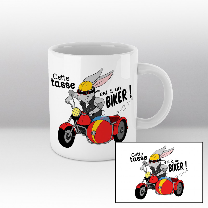 Mug Lapin moto rouge Blanc Mug Lapin moto rouge Blanc