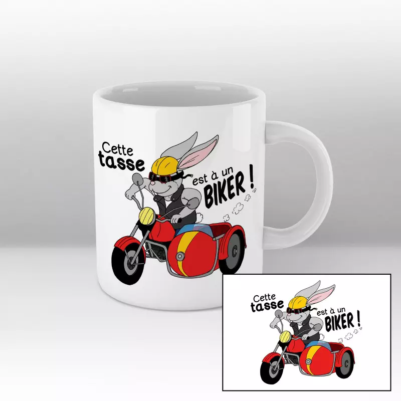 Mug Lapin moto rouge Blanc Mug Lapin moto rouge Blanc