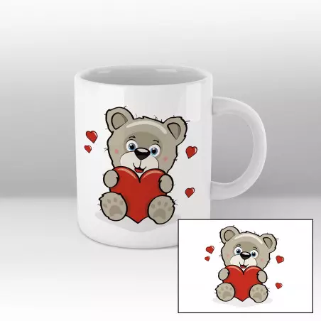 Mug Ourson cœur Blanc