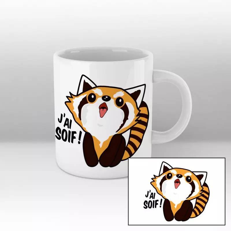 Mug Panda roux Blanc