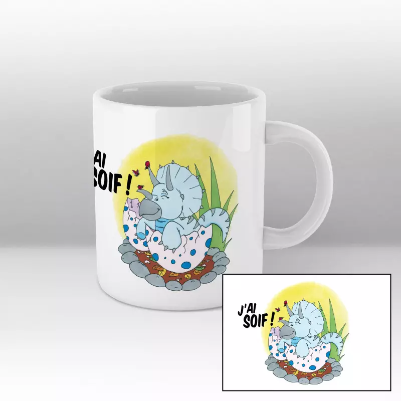 Mug Tricératops Blanc