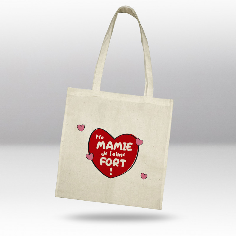 Totebag Mamie je l'aime fort Totebag Mamie je l'aime fort
