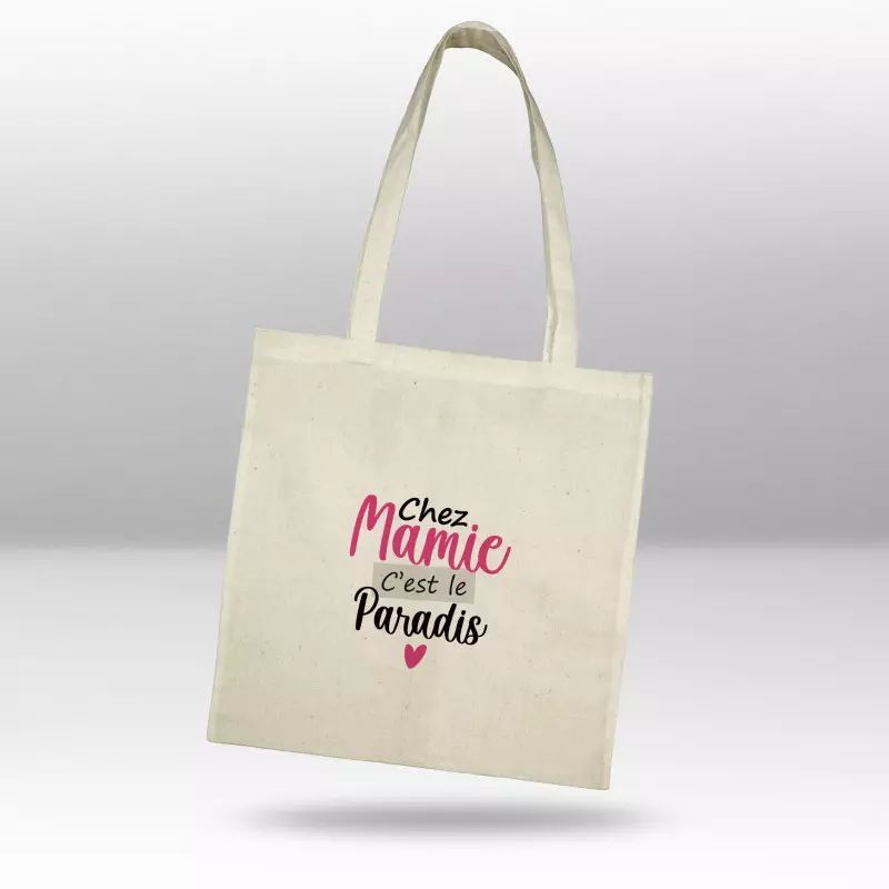 Totebag Chez mamie c'est le paradis Totebag Chez mamie c'est le paradis