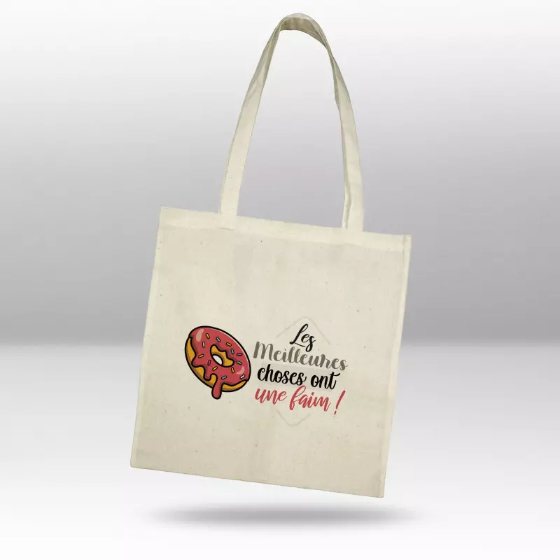 Totebag Les meilleures choses ont une faim (rose) Totebag Les meilleures choses ont une faim (rose)