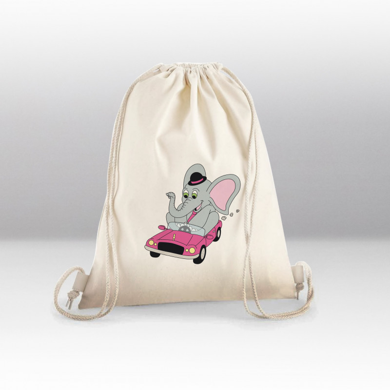 Sac de gym Éléphant voiture rose Sac de gym Éléphant voiture rose