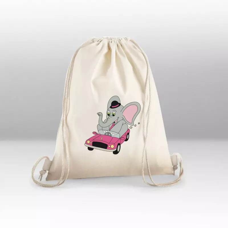 Sac de gym Éléphant voiture rose Sac de gym Éléphant voiture rose