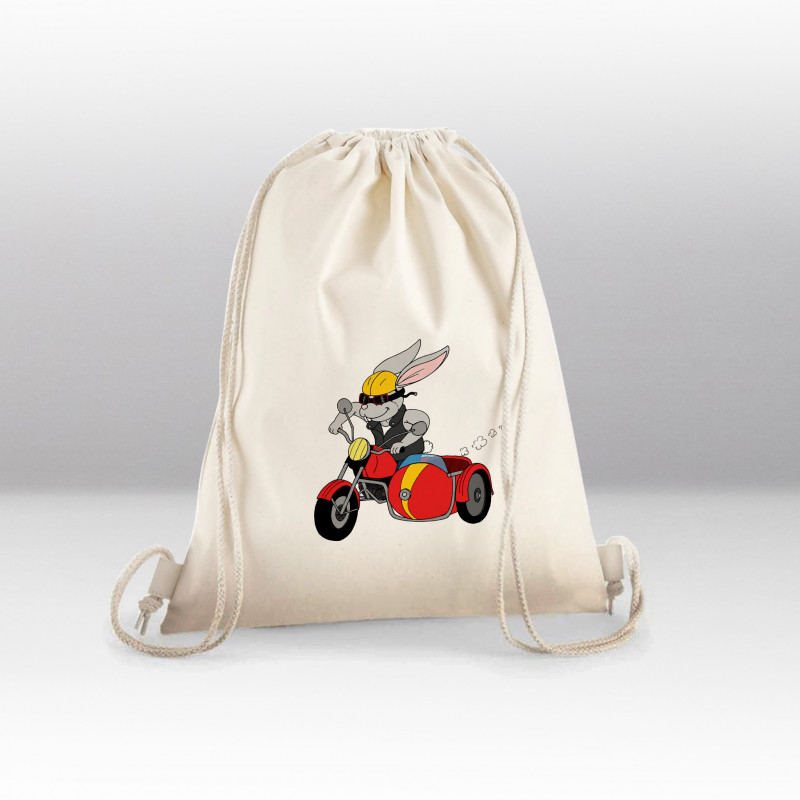 Sac de gym Lapin moto rouge Sac de gym Lapin moto rouge