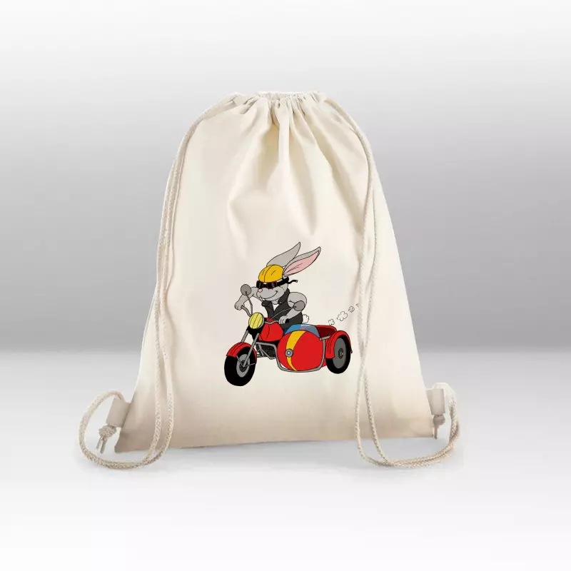 Sac de gym Lapin moto rouge Sac de gym Lapin moto rouge
