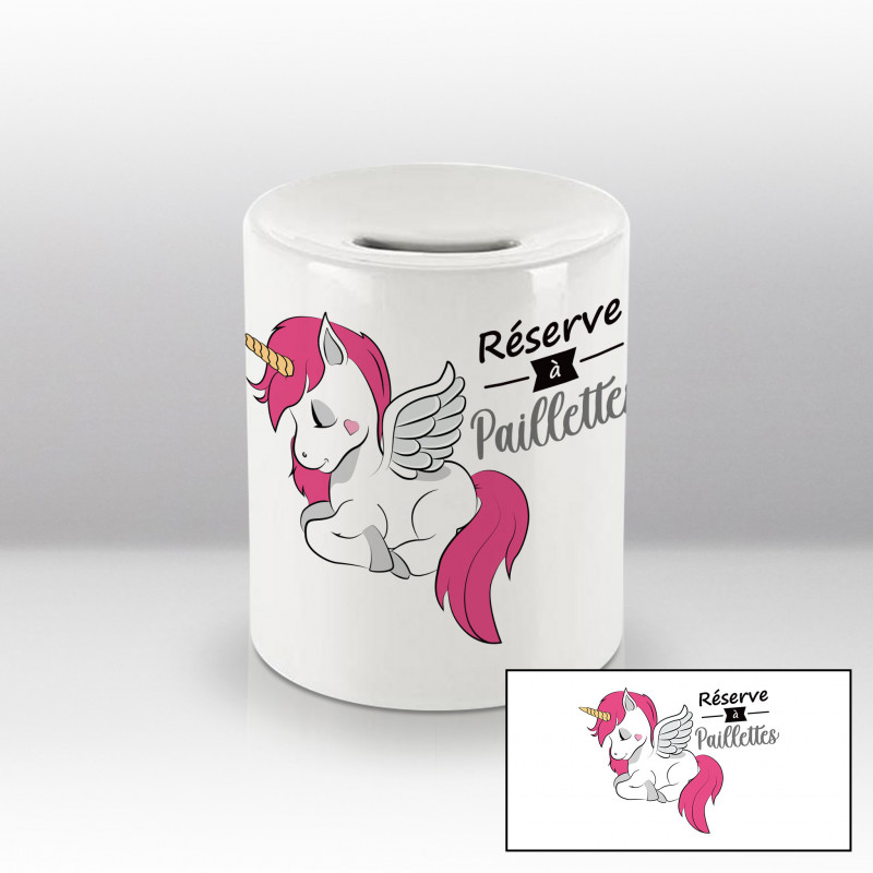 Tirelire Licorne paillettes Tirelire Licorne paillettes