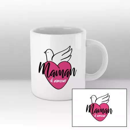 Mug Maman d'amour - blanc