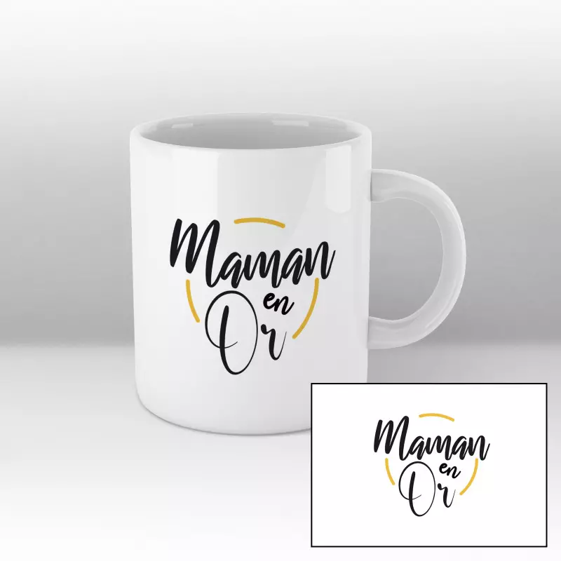 Mug Maman en or - blanc Mug Maman en or - blanc