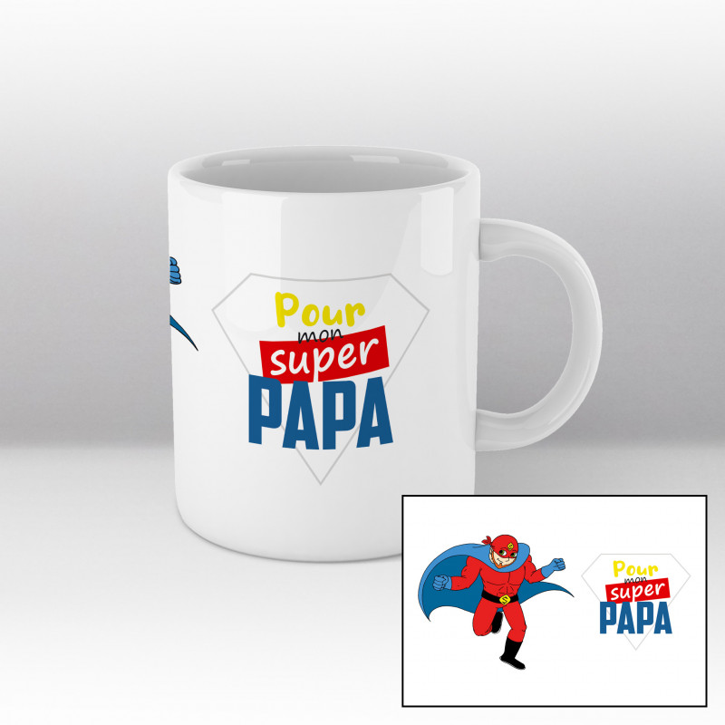 Mug Pour mon Super papa - blanc Mug Pour mon Super papa - blanc
