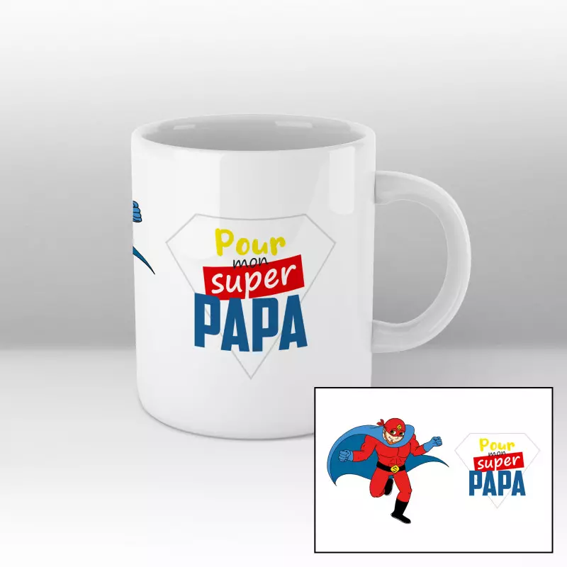 Mug Pour mon Super papa - blanc Mug Pour mon Super papa - blanc