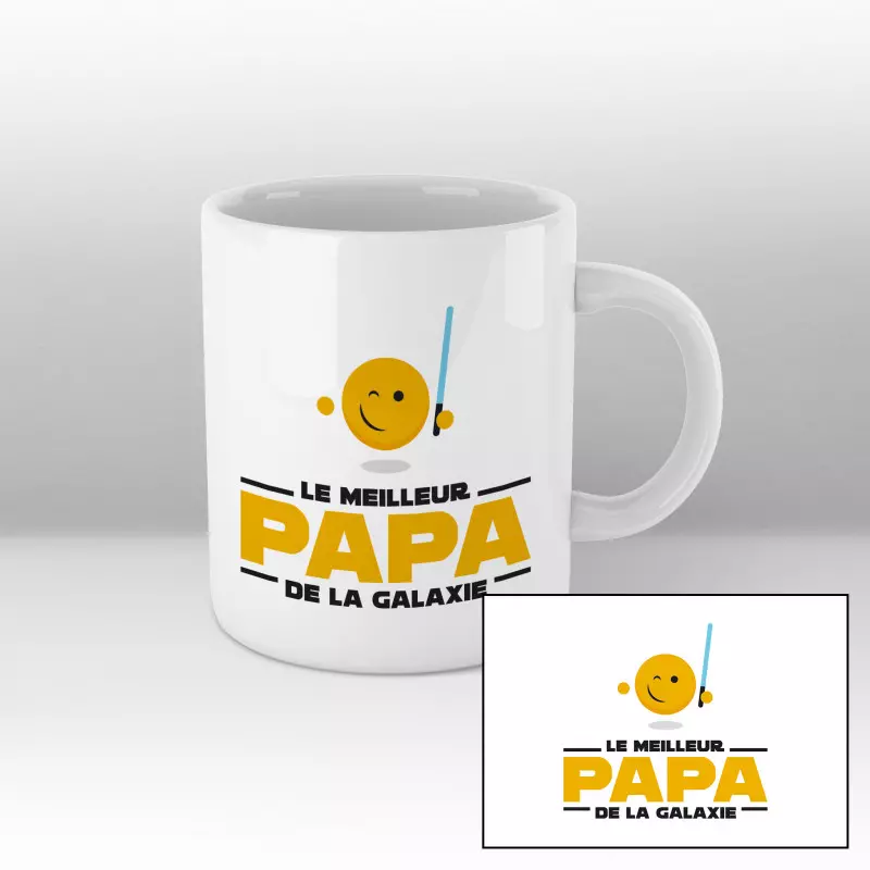 Mug Le meilleur papa de la galaxie - blanc