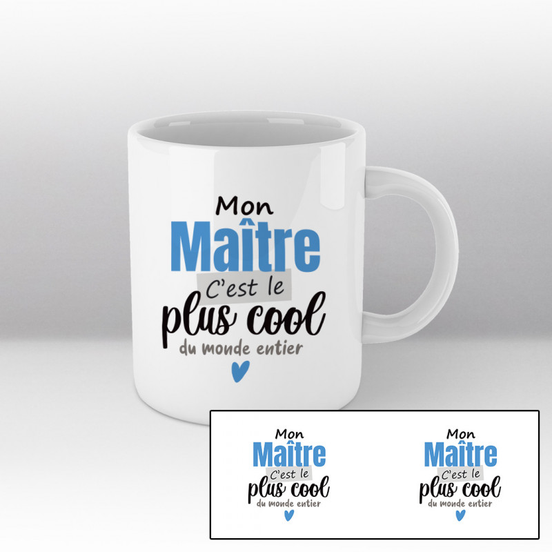 Mug Mon maître c'est le plus cool du monde entier - blanc Mug Mon maître c'est le plus cool du monde entier - blanc