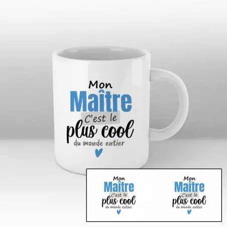 Mug Mon maître c'est le plus cool du monde entier - blanc