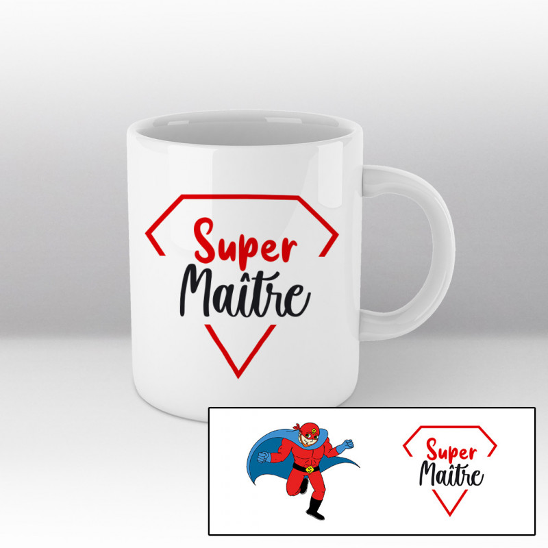 Mug Super Maître cartoon - blanc Mug Super Maître cartoon - blanc