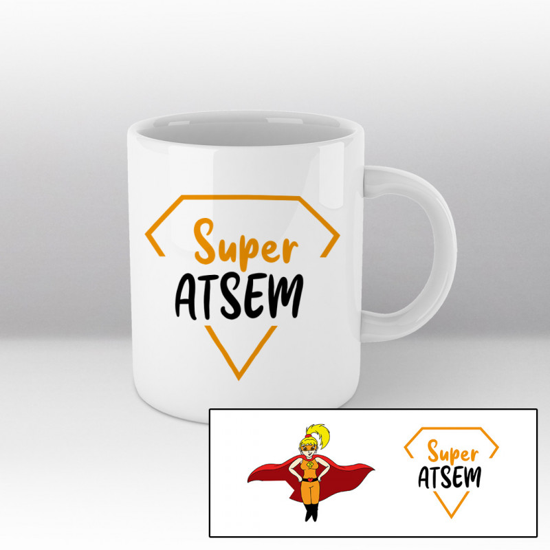 Mug Super ATSEM (cartoon) - blanc Mug Super ATSEM (cartoon) - blanc