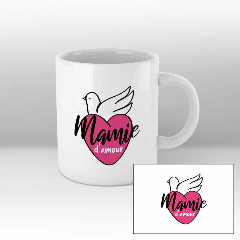 Mug Mamie d'amour - Blanc Mug Mamie d'amour - Blanc