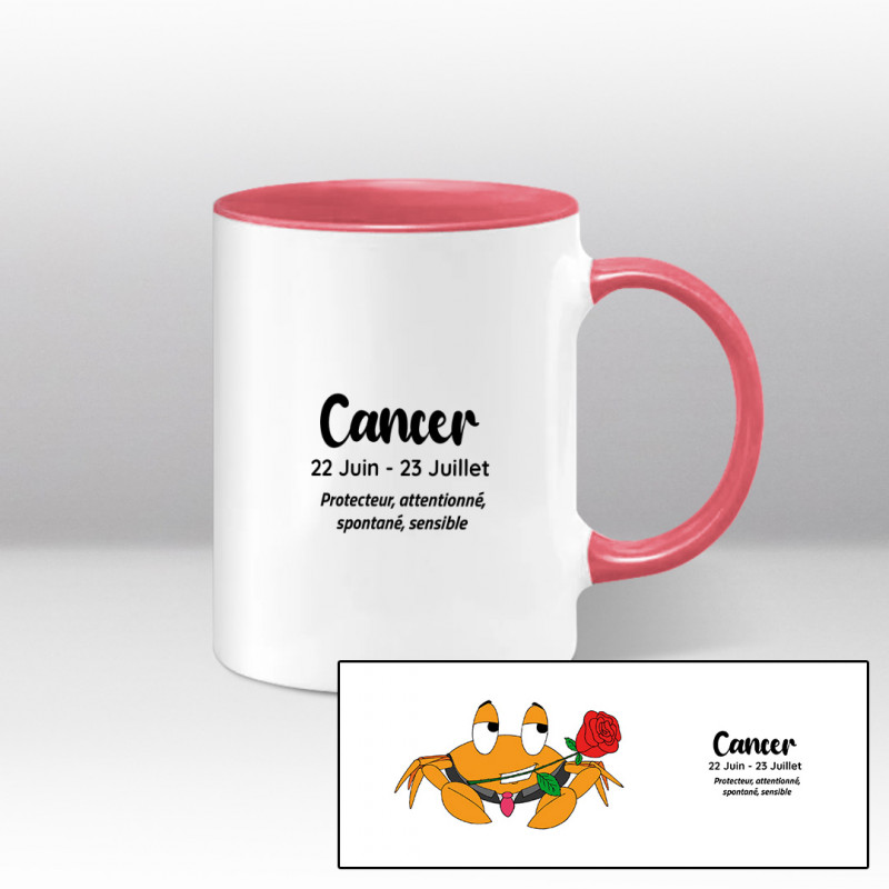 Mug blanc et rose - Cancer orange Mug blanc et rose - Cancer orange