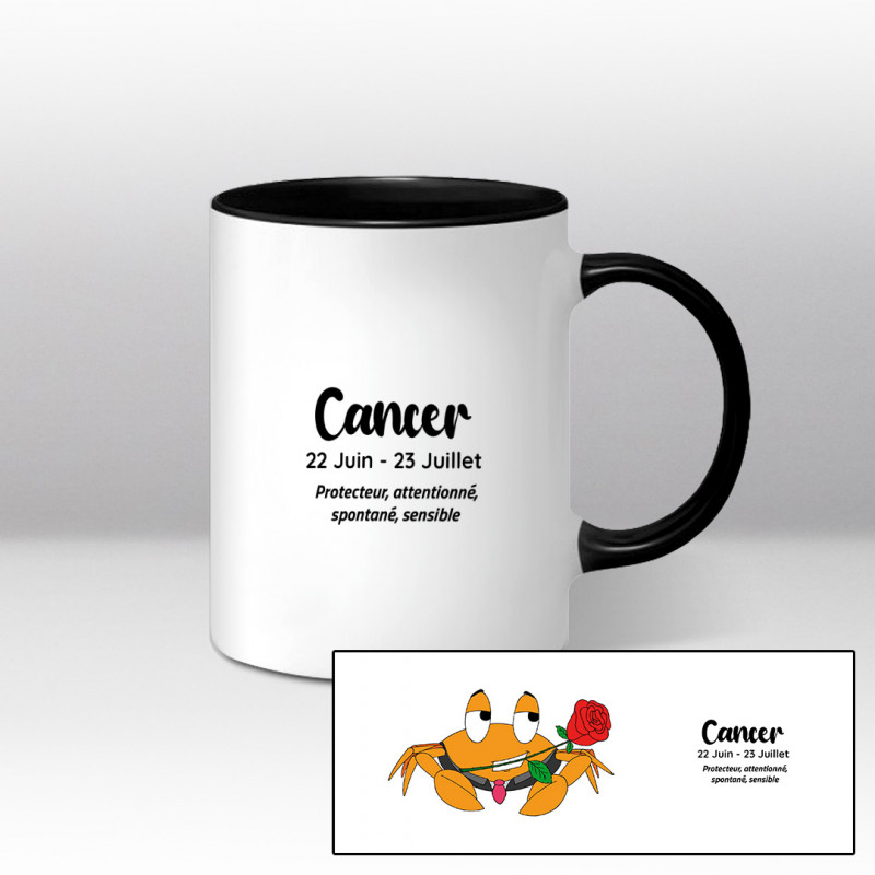 Mug blanc et noir - Cancer orange Mug blanc et noir - Cancer orange