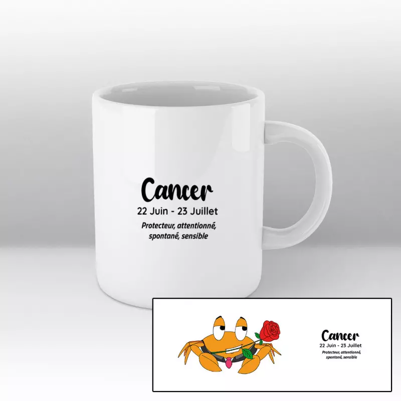 Mug blanc - Cancer orange