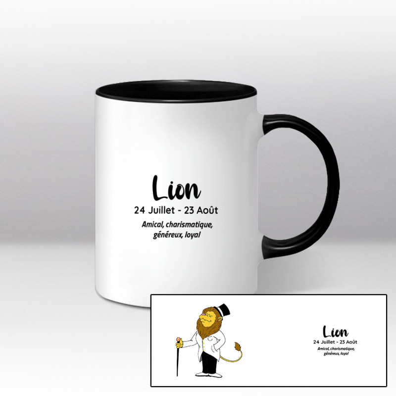 Mug blanc et noir - Lion costume blanc Mug blanc et noir - Lion costume blanc