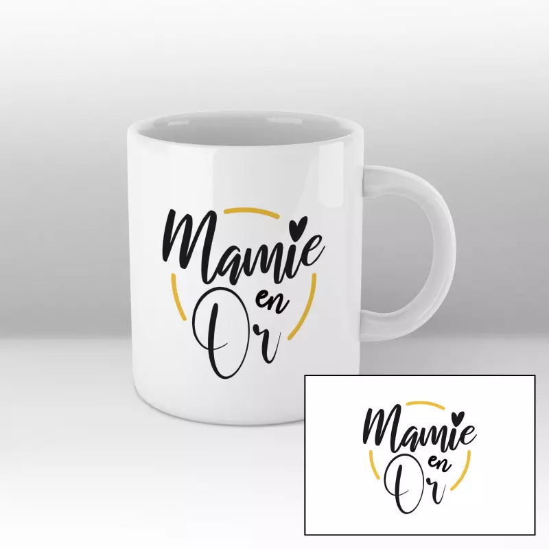 Mug Mamie en Or Blanc Mug Mamie en Or Blanc