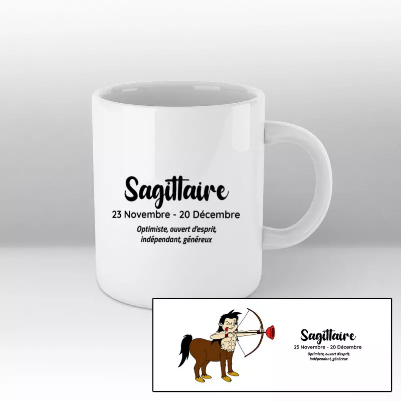 Mug blanc - Sagittaire pelage marron