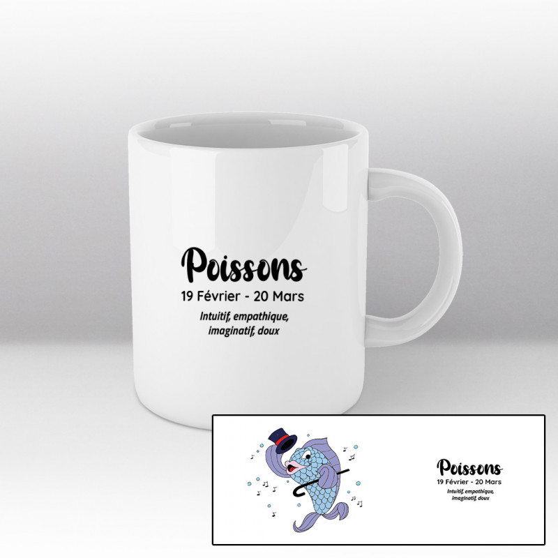 Mug blanc - Poisson bleu Mug blanc - Poisson bleu