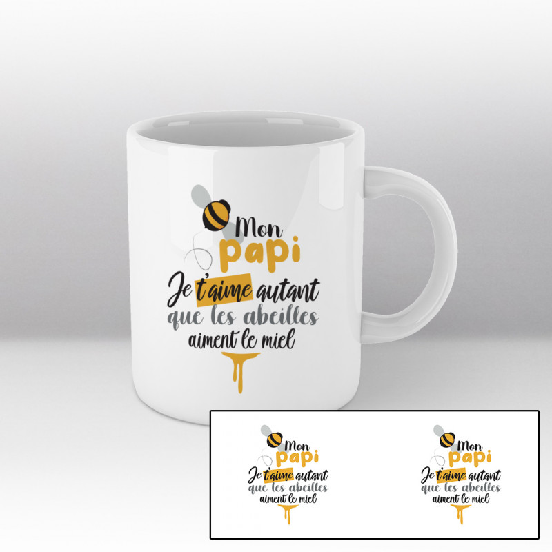 Mug Mon papi, je t'aime autant que les abeilles aiment le miel - Blanc Mug Mon papi, je t'aime autant que les abeilles aiment le miel - Blanc