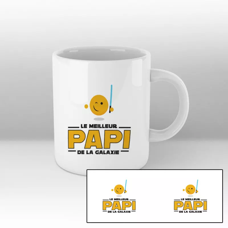 Mug Le meilleur papi de la galaxie (inspiré de Star Wars) - Blanc