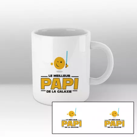 Mug Le meilleur papi de la galaxie (inspiré de Star Wars) - Blanc