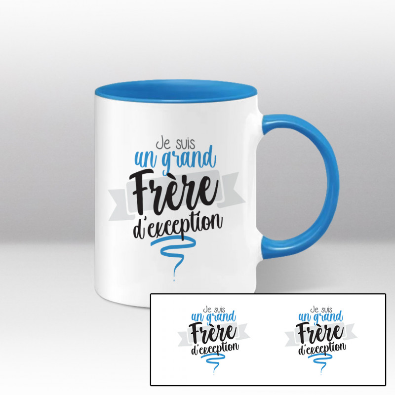 Je suis un grand frère d'exception - Mug blanc et bleu Je suis un grand frère d'exception - Mug blanc et bleu