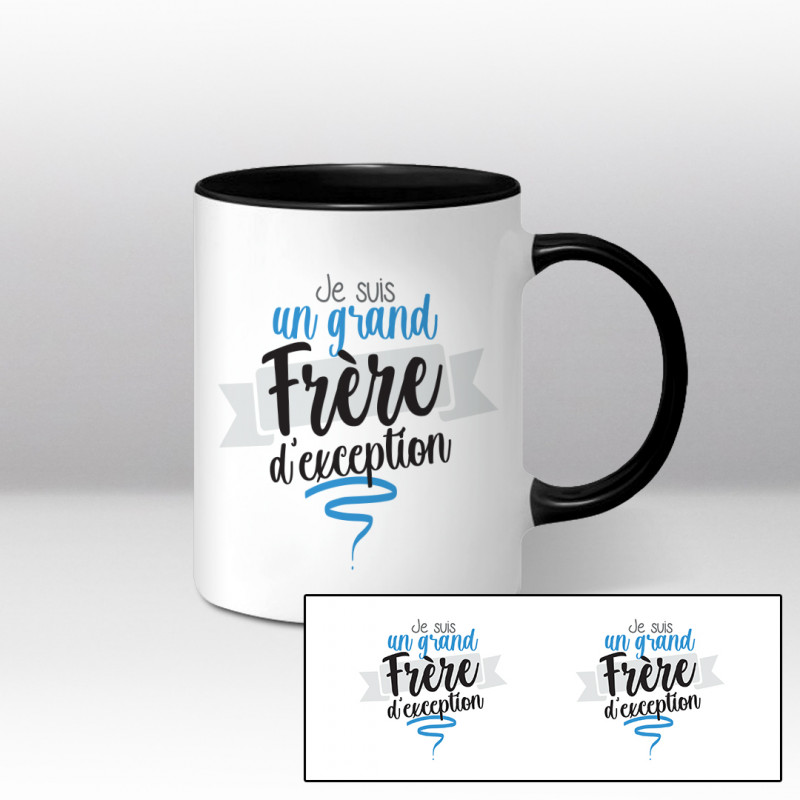 Je suis un grand frère d'exception - Mug blanc et noir Je suis un grand frère d'exception - Mug blanc et noir